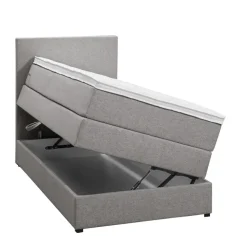 Leen Bakker Boxspring met opbergruimte Liv egaal - lichtgrijs - 90x200 cm