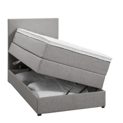 Leen Bakker Boxspring met opbergruimte Liv egaal - lichtgrijs - 90x200 cm