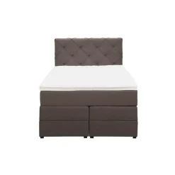 Leen Bakker Boxspring met opbergruimte Liv geruit - donkerbruin - 120x200 cm