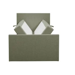 1-Persoons Boxsprings-Leen Bakker Boxspring met opbergruimte en voetbord Liv egaal - groen - 120x200cm