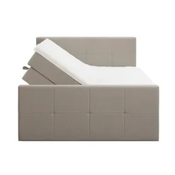 2-Persoons Boxsprings-Leen Bakker Boxspring met opbergruimte en voetbord Liv geblokt - beige - 180x200cm