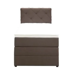 Leen Bakker Boxspring met opbergruimte Liv geruit - donkerbruin - 90x200 cm