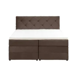 2-Persoons Boxsprings-Leen Bakker Boxspring met opbergruimte Liv geruit - bruin - 180x200 cm