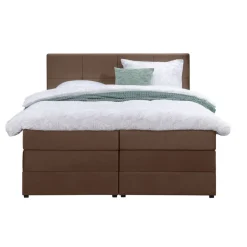 2-Persoons Boxsprings-Leen Bakker Boxspring met opbergruimte Liv geblokt - bruin - 180x200 cm