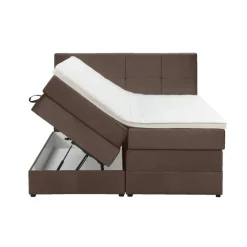 2-Persoons Boxsprings-Leen Bakker Boxspring met opbergruimte Liv geblokt - bruin - 180x200 cm