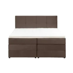 2-Persoons Boxsprings-Leen Bakker Boxspring met opbergruimte Liv geblokt - bruin - 180x200 cm