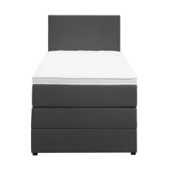 1-Persoons Boxsprings-Leen Bakker Boxspring met opbergruimte Liv egaal - antraciet - 90x200 cm