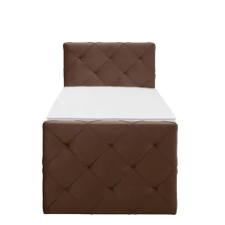Leen Bakker Boxspring met opbergruimte en voetbord Liv geruit - bruin - 90x200cm