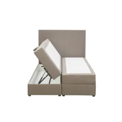 Leen Bakker Boxspring met opbergruimte Liv egaal - beige - 120x200 cm