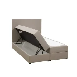 Leen Bakker Boxspring met opbergruimte Liv egaal - beige - 120x200 cm