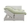 Leen Bakker Boxspring met opbergruimte Liv geblokt - ecru - 160x200 cm