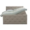2-Persoons Boxsprings-Leen Bakker Boxspring met opbergruimte en voetbord Liv geruit - beige - 140x200cm