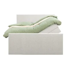 Leen Bakker Boxspring met opbergruimte en voetbord Liv egaal - ecru - 180x200cm
