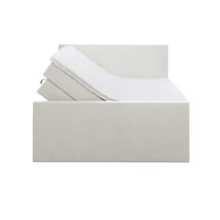Leen Bakker Boxspring met opbergruimte en voetbord Liv egaal - ecru - 180x200cm