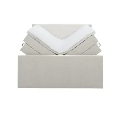 Leen Bakker Boxspring met opbergruimte en voetbord Liv egaal - ecru - 180x200cm