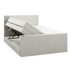 Leen Bakker Boxspring met opbergruimte en voetbord Liv egaal - ecru - 180x200cm