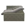 Leen Bakker Boxspring met opbergruimte en voetbord Liv geruit - groen - 140x200cm