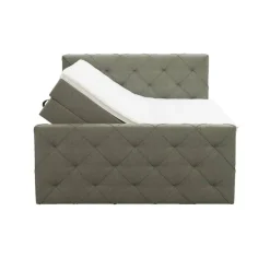 Leen Bakker Boxspring met opbergruimte en voetbord Liv geruit - groen - 140x200cm