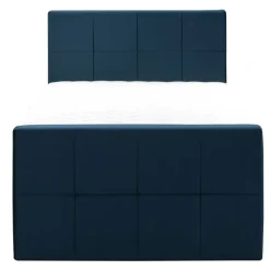 1-Persoons Boxsprings-Leen Bakker Boxspring met opbergruimte en voetbord Liv geblokt - blauw - 120x200cm