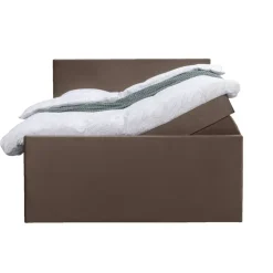 2-Persoons Boxsprings-Leen Bakker Boxspring met opbergruimte en voetbord Liv egaal - bruin - 140x200cm