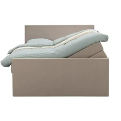 2-Persoons Boxsprings-Leen Bakker Boxspring met opbergruimte en voetbord Liv egaal - beige - 160x200cm