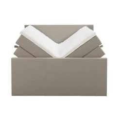 2-Persoons Boxsprings-Leen Bakker Boxspring met opbergruimte en voetbord Liv egaal - beige - 160x200cm