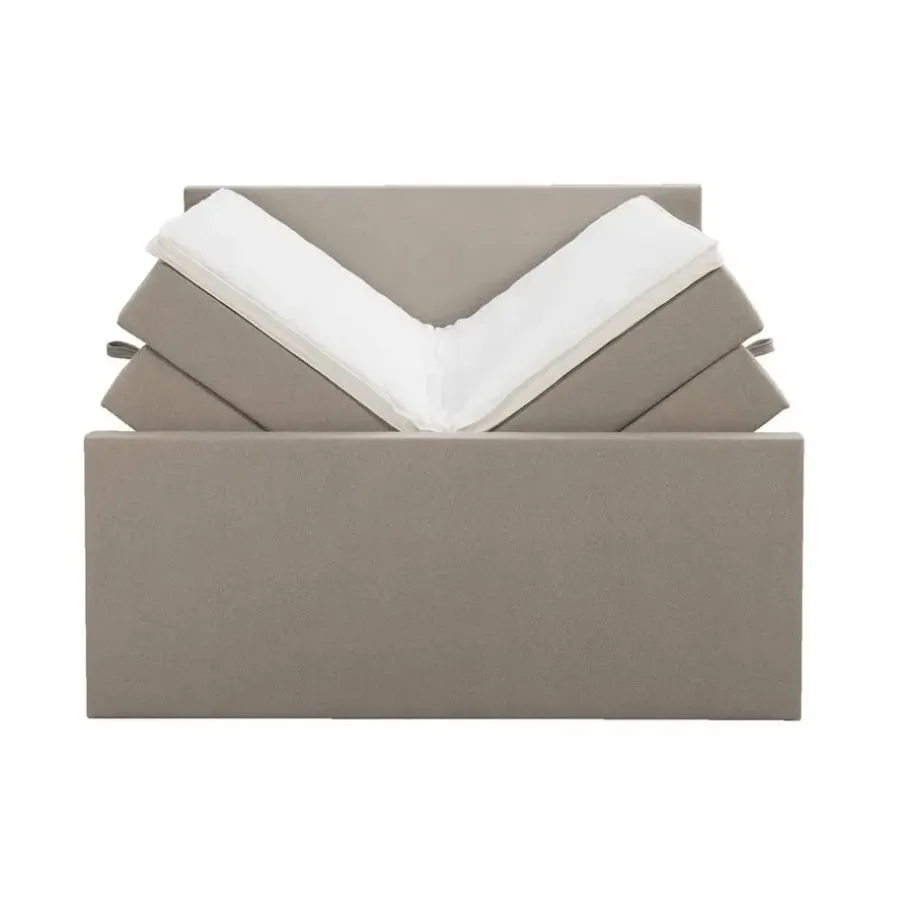 2-Persoons Boxsprings-Leen Bakker Boxspring met opbergruimte en voetbord Liv egaal - beige - 160x200cm