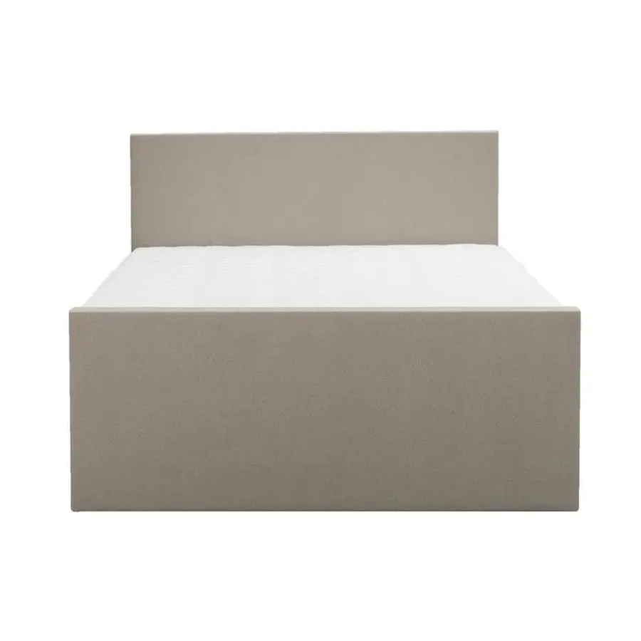 2-Persoons Boxsprings-Leen Bakker Boxspring met opbergruimte en voetbord Liv egaal - beige - 160x200cm