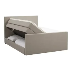 2-Persoons Boxsprings-Leen Bakker Boxspring met opbergruimte en voetbord Liv egaal - beige - 160x200cm