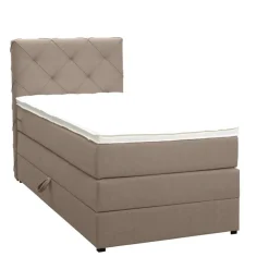 Leen Bakker Boxspring met opbergruimte Liv geruit - beige - 90x200 cm