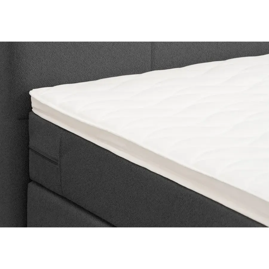 1-Persoons Boxsprings-Leen Bakker Boxspring met opbergruimte Liv geblokt - antraciet - 90x200 cm