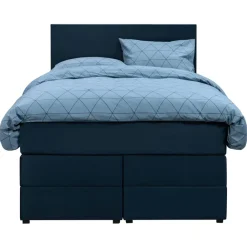 Leen Bakker Boxspring met opbergruimte Liv egaal - blauw - 120x200 cm