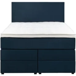Leen Bakker Boxspring met opbergruimte Liv egaal - blauw - 120x200 cm