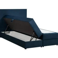 Leen Bakker Boxspring met opbergruimte Liv egaal - blauw - 120x200 cm