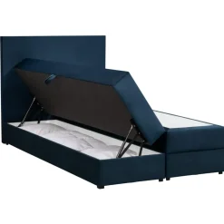 Leen Bakker Boxspring met opbergruimte Liv egaal - blauw - 120x200 cm
