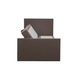 Leen Bakker Boxspring met opbergruimte en voetbord Liv egaal - donkerbruin - 120x200cm
