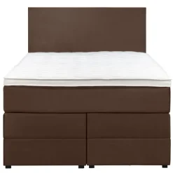 1-Persoons Boxsprings-Leen Bakker Boxspring met opbergruimte Liv egaal - bruin - 120x200 cm