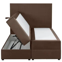 1-Persoons Boxsprings-Leen Bakker Boxspring met opbergruimte Liv egaal - bruin - 120x200 cm