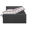 Leen Bakker Boxspring met opbergruimte en voetbord Liv geblokt - antraciet - 180x200cm