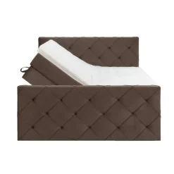 Leen Bakker Boxspring met opbergruimte en voetbord Liv geruit - bruin - 180x200cm