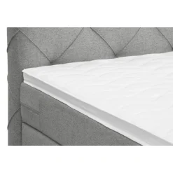 2-Persoons Boxsprings-Leen Bakker Boxspring met opbergruimte Liv geruit - lichtgrijs - 160x200 cm