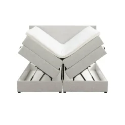 Leen Bakker Boxspring met opbergruimte Liv egaal - ecru - 180x200 cm