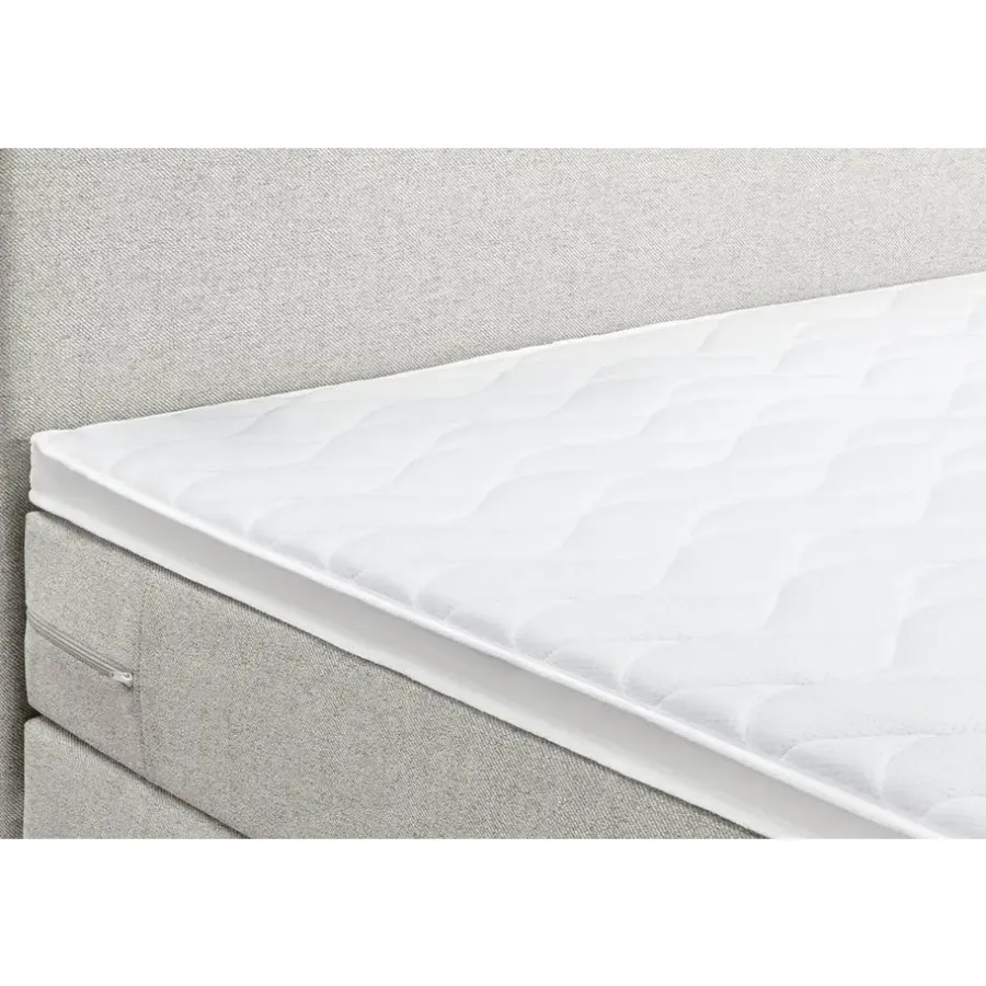 Leen Bakker Boxspring met opbergruimte Liv egaal - ecru - 180x200 cm