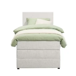 Leen Bakker Boxspring met opbergruimte Liv egaal - ecru - 90x200 cm