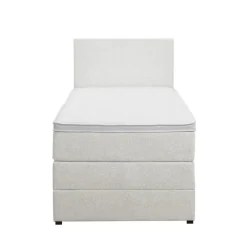 Leen Bakker Boxspring met opbergruimte Liv egaal - ecru - 90x200 cm