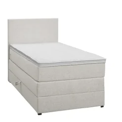 Leen Bakker Boxspring met opbergruimte Liv egaal - ecru - 90x200 cm