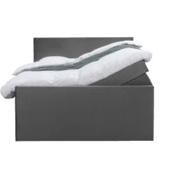 2-Persoons Boxsprings-Leen Bakker Boxspring met opbergruimte en voetbord Liv egaal - grijs - 140x200cm