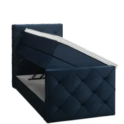 Leen Bakker Boxspring met opbergruimte en voetbord Liv geruit - blauw - 90x200cm