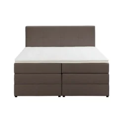 2-Persoons Boxsprings-Leen Bakker Boxspring met opbergruimte Liv geblokt - donkerbruin - 180x200 cm