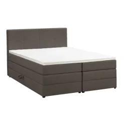 2-Persoons Boxsprings-Leen Bakker Boxspring met opbergruimte Liv geblokt - donkerbruin - 180x200 cm